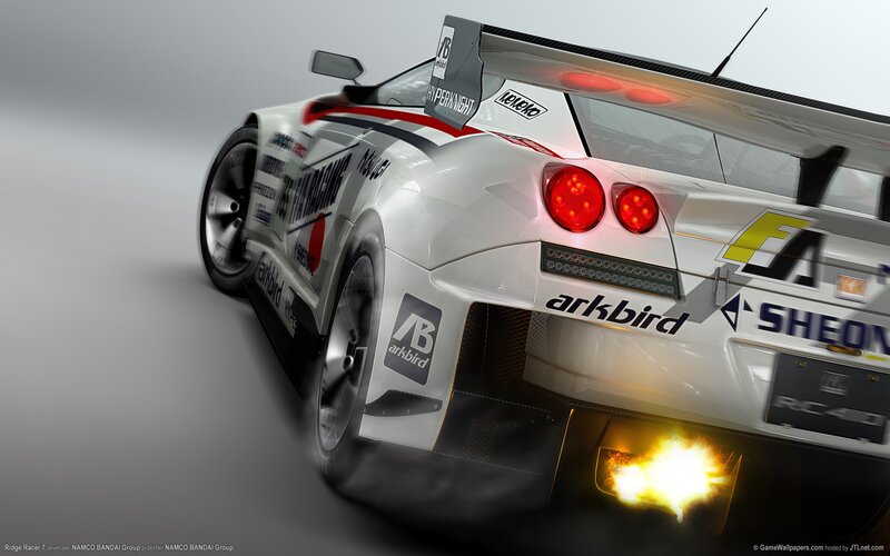 White Race Car — Dynamic, 3d Render, Flames, Exhaust