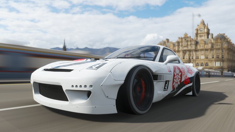 White Race Car — Dynamic, Afternoon, 3d Render, Building