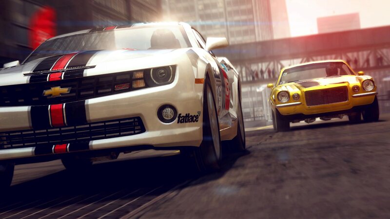 White Race Car — Dynamic, Afternoon, 3d Render, Yellow Car