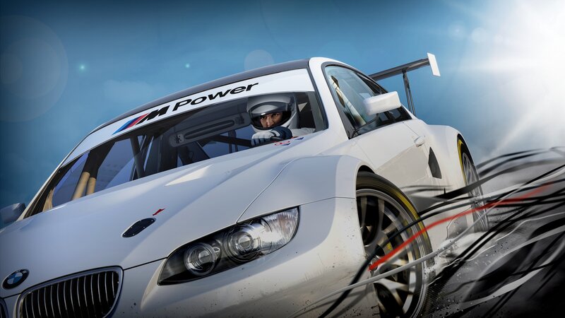 White Race Car — Dynamic, Afternoon, Digital Art, Driver