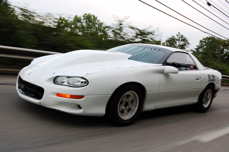 White Race Car — Dynamic, Afternoon, Photograph, Road