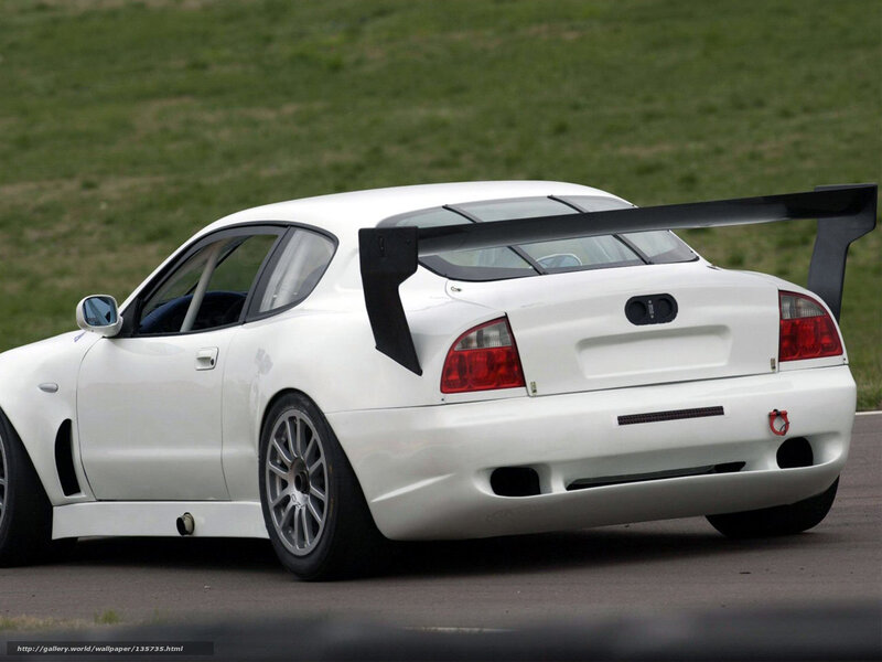 White Race Car — Dynamic, Photograph, Large Rear Wing