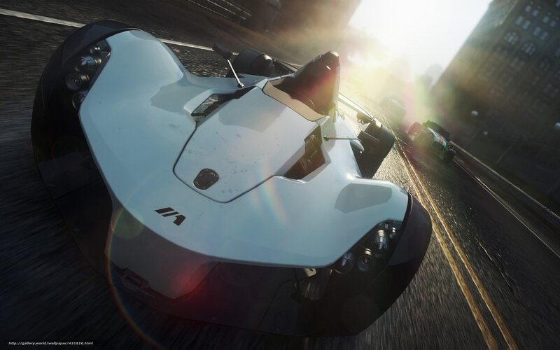 White Race Car — Dynamic, Sunset, 3d Render, Race Track