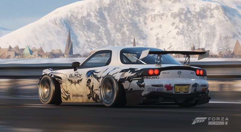White Race Car — Dynamic, Winter