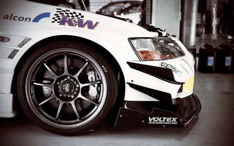 white race car front view