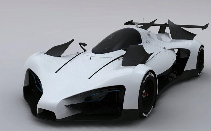 White Race Car — Futuristic