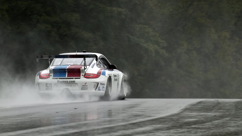 White Race Car — Gray, Dynamic, Photograph, Race Track, Trees