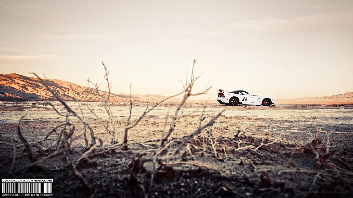 White race car in desert