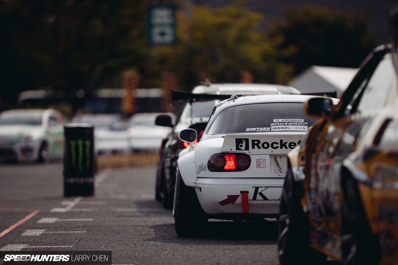 White Race Car in Line