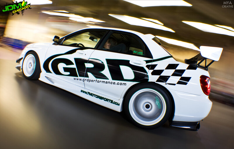 white race car in motion