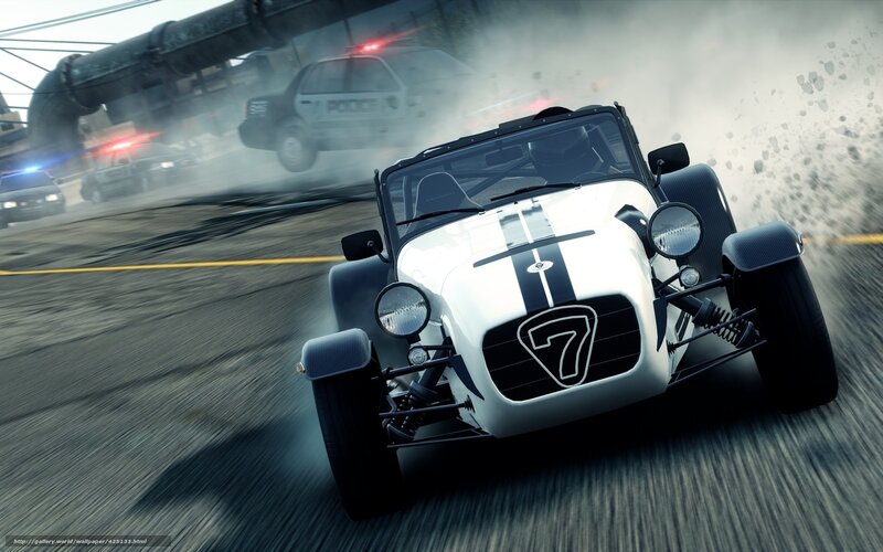 White race car in pursuit