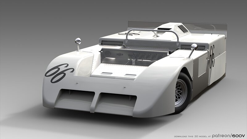White Race Car — Neutral, 3d Render, Number 66