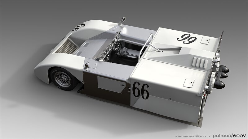 White Race Car — Neutral, 3d Render, Number 99