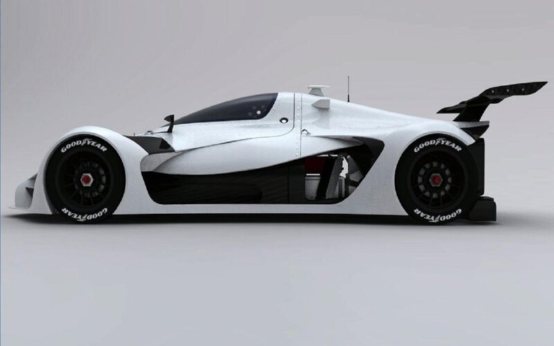 White Race Car — Neutral, 3d Render, Tires