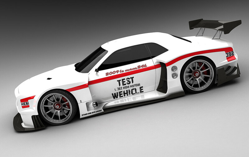 White Race Car — Neutral, 3d Render, Wings, Tires, Stripes