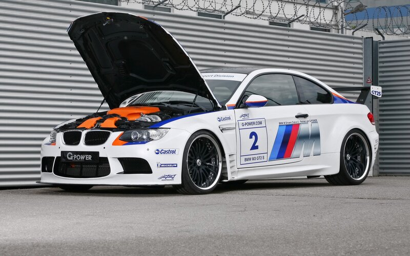 White Race Car — Neutral, Photograph, Open Hood
