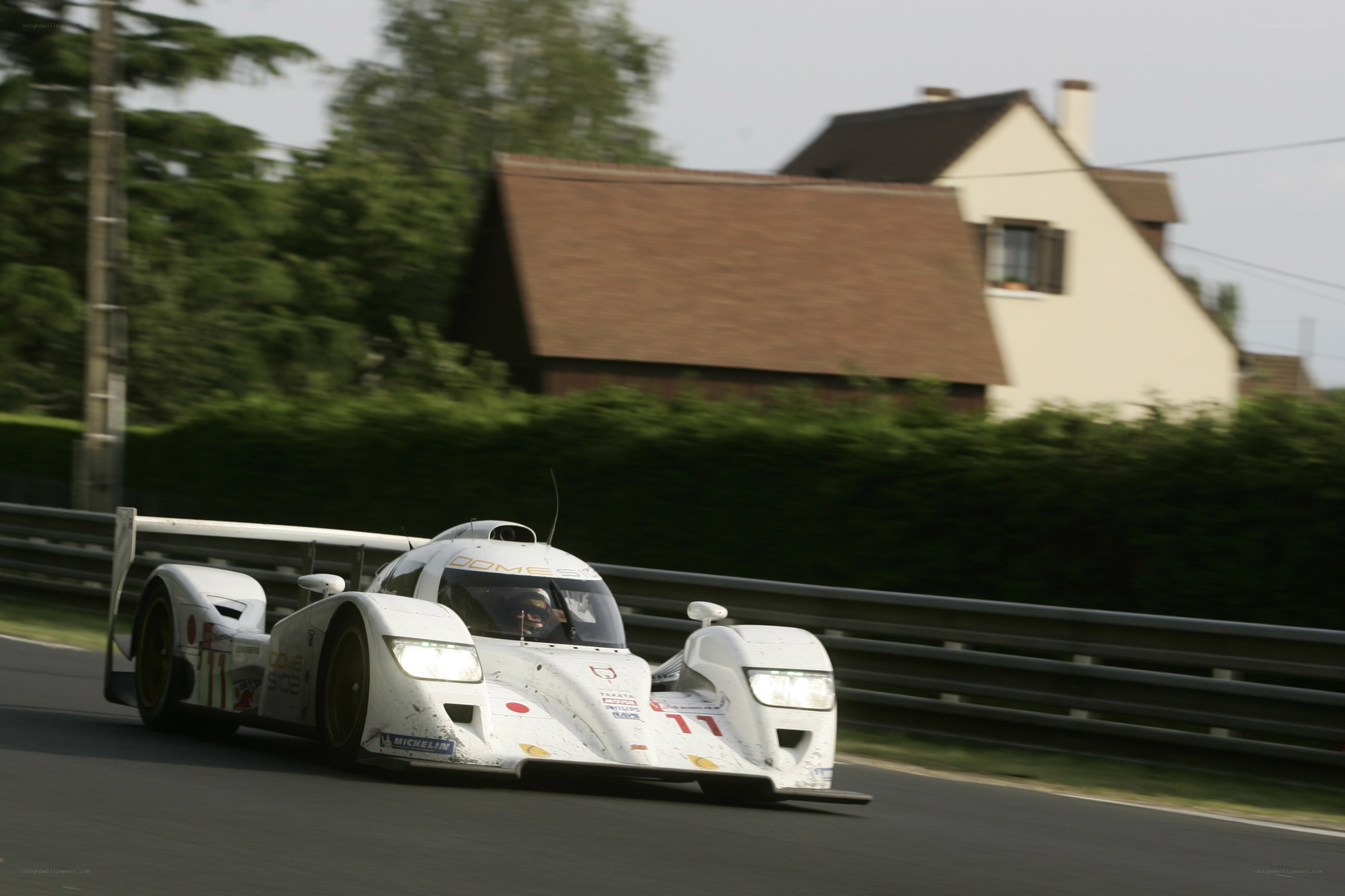 White race car on a track