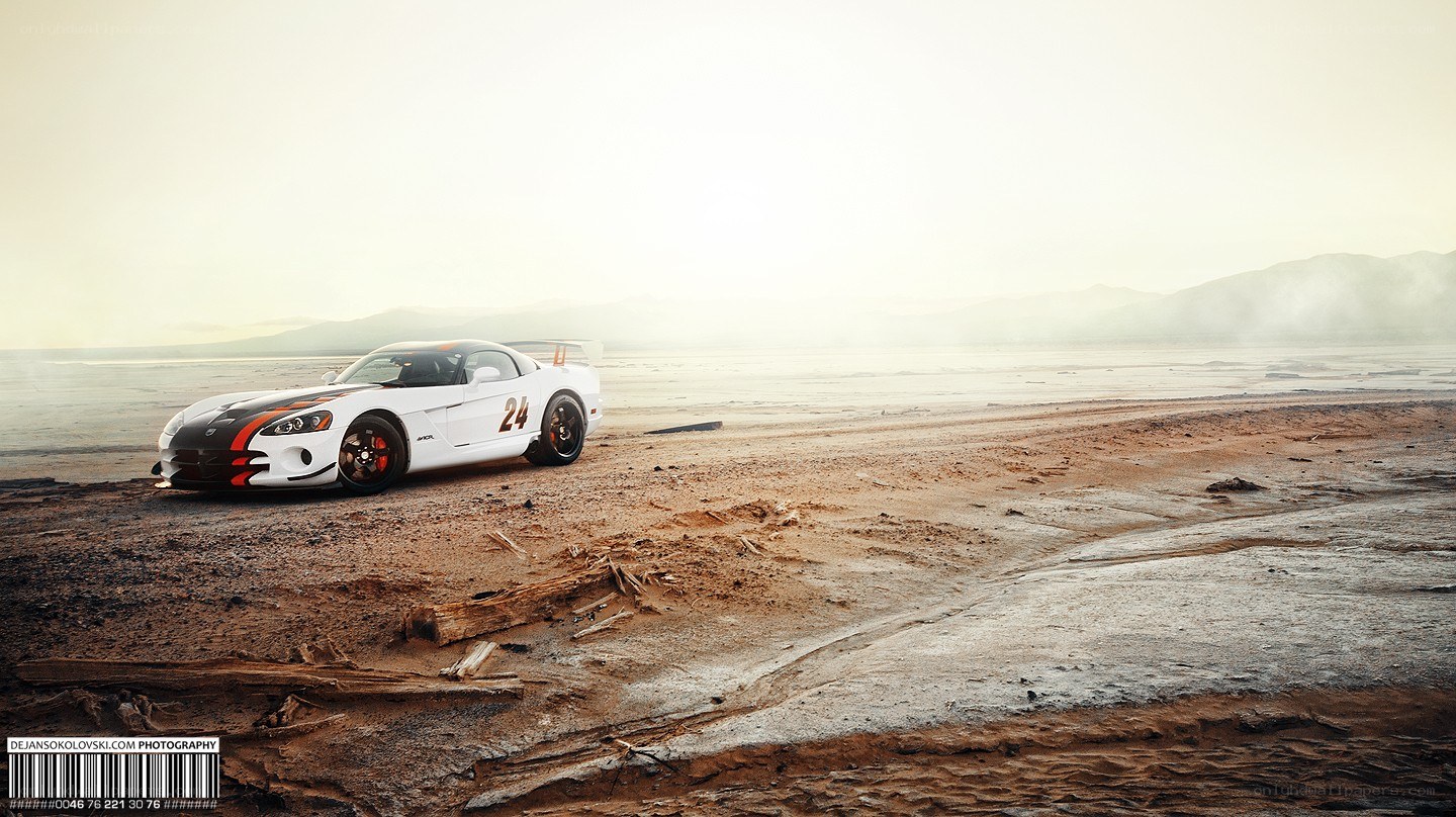 white race car on desert