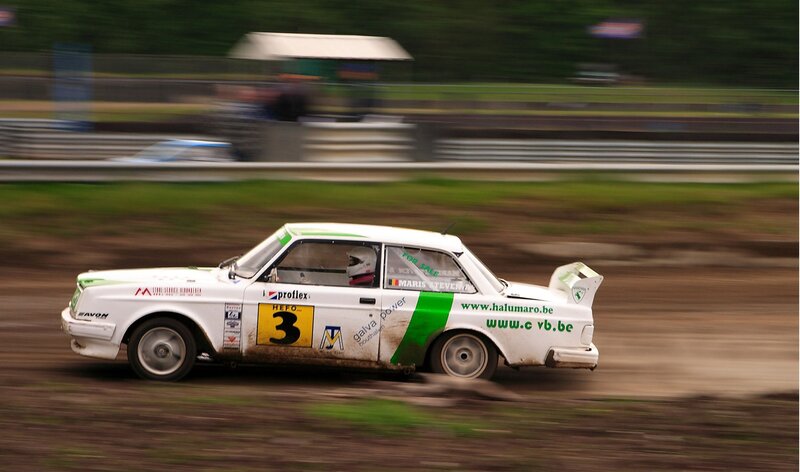 White Race Car on Dirt