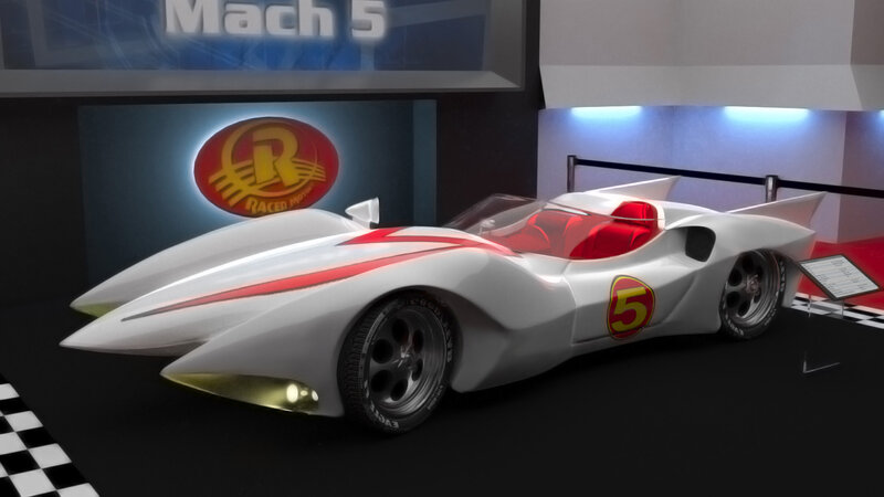 White Race Car on Display — Showcase