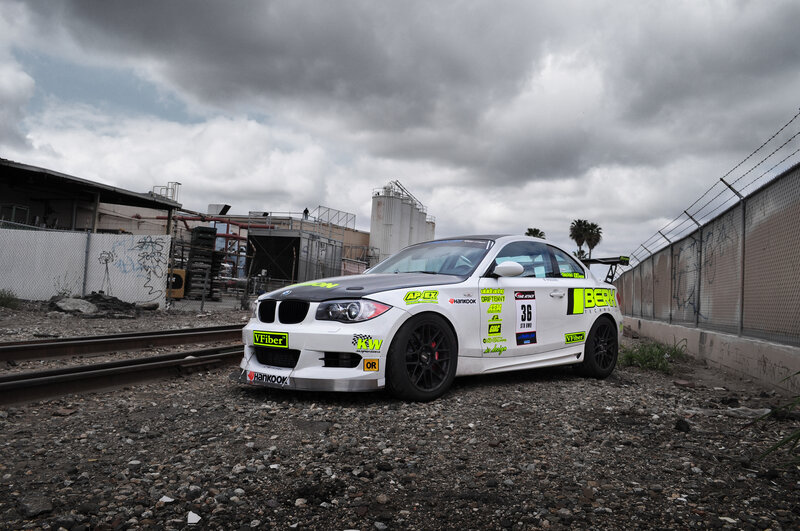 white race car on gravel