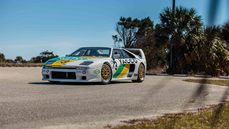 White Race Car on Pavement