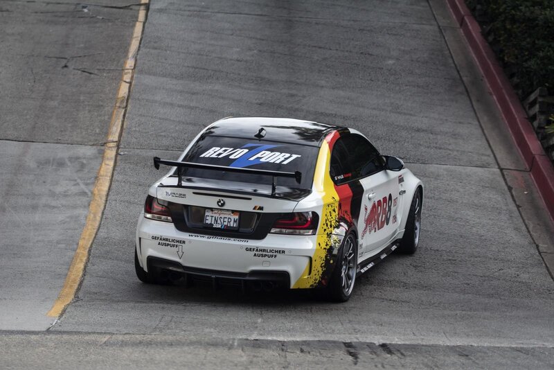 White Race Car on Road — Dynamic, Photograph