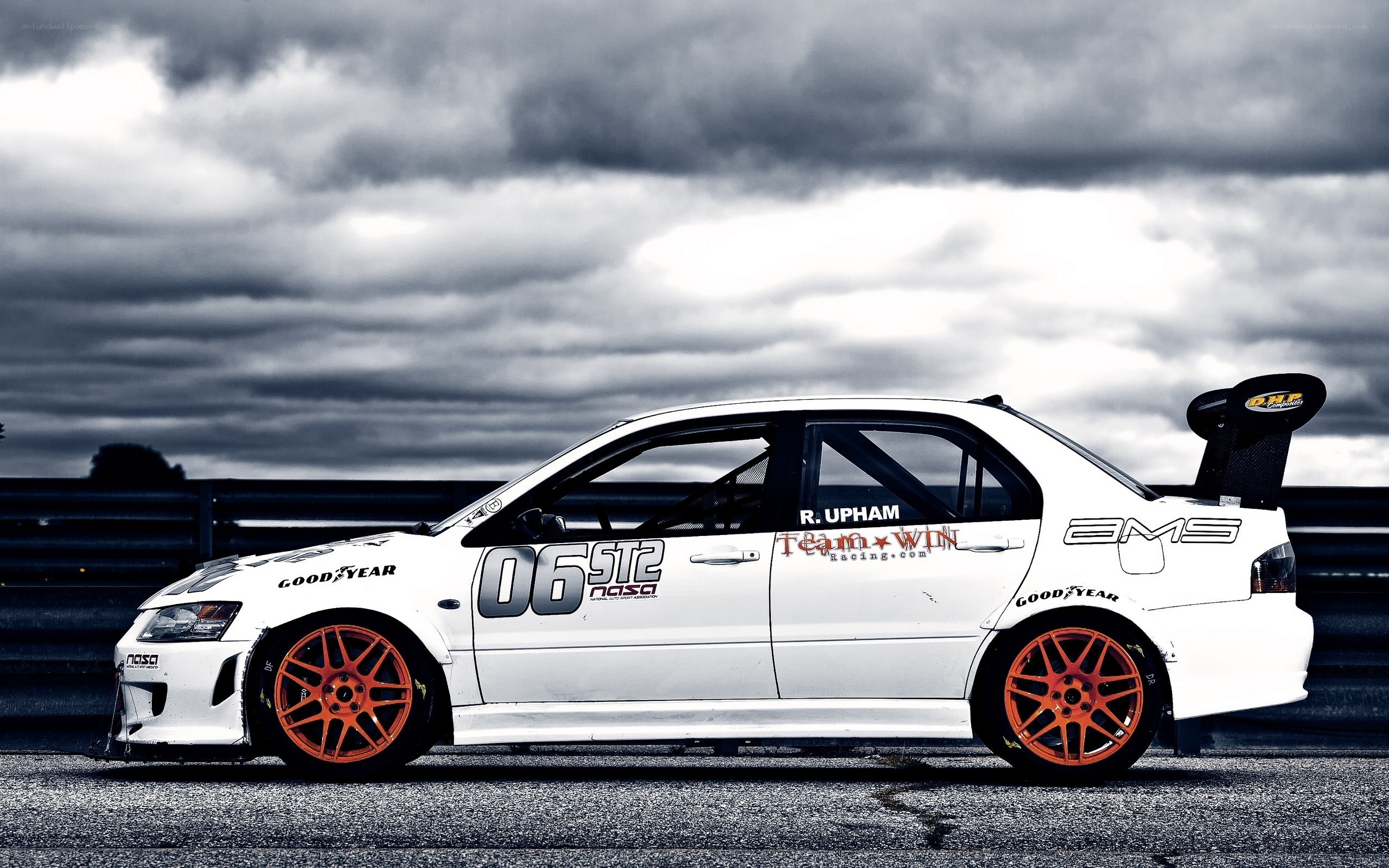 white race car on track