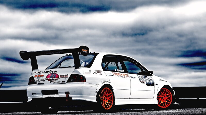 white race car on track