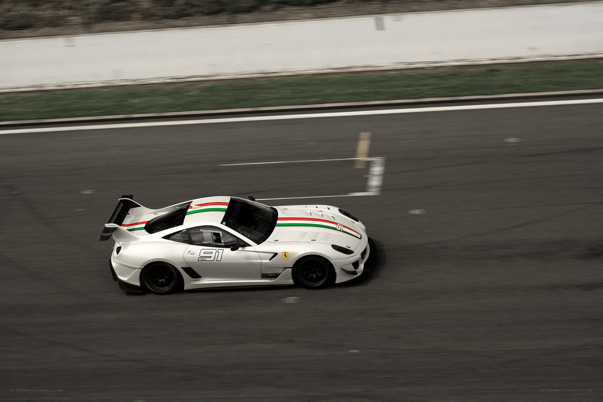 white race car on track