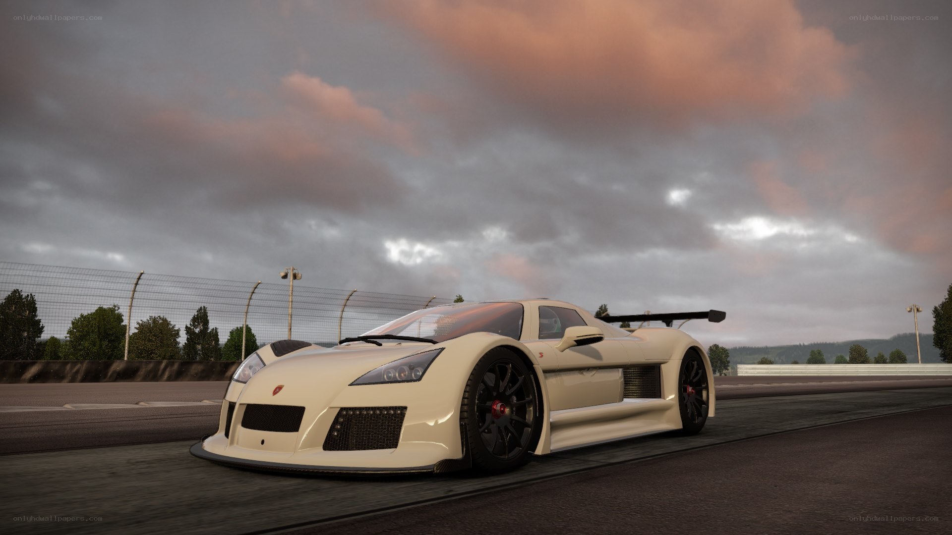 white race car on track