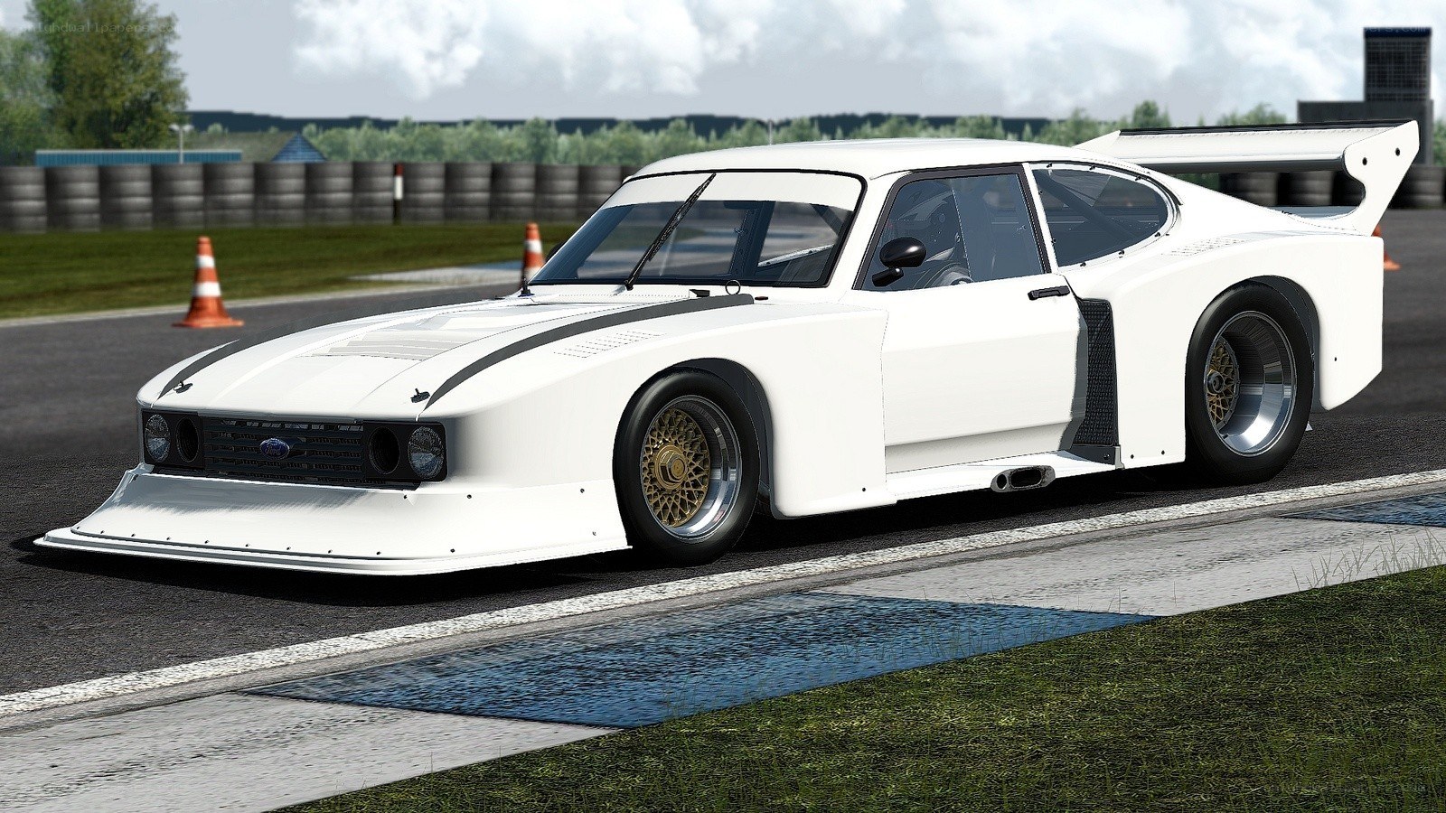 white race car on track