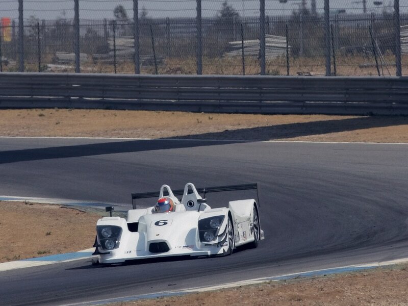 White race car on track