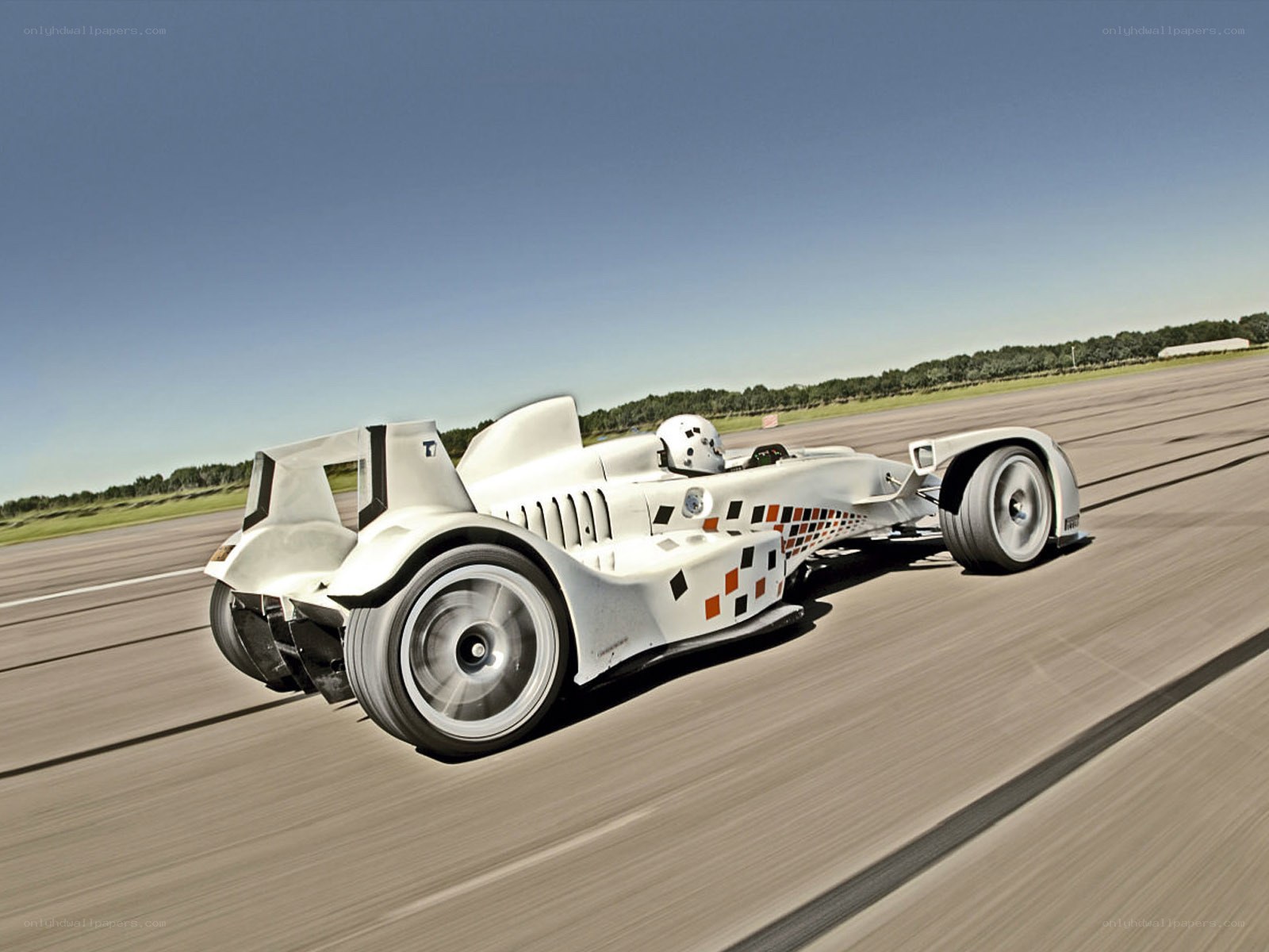 white race car on track