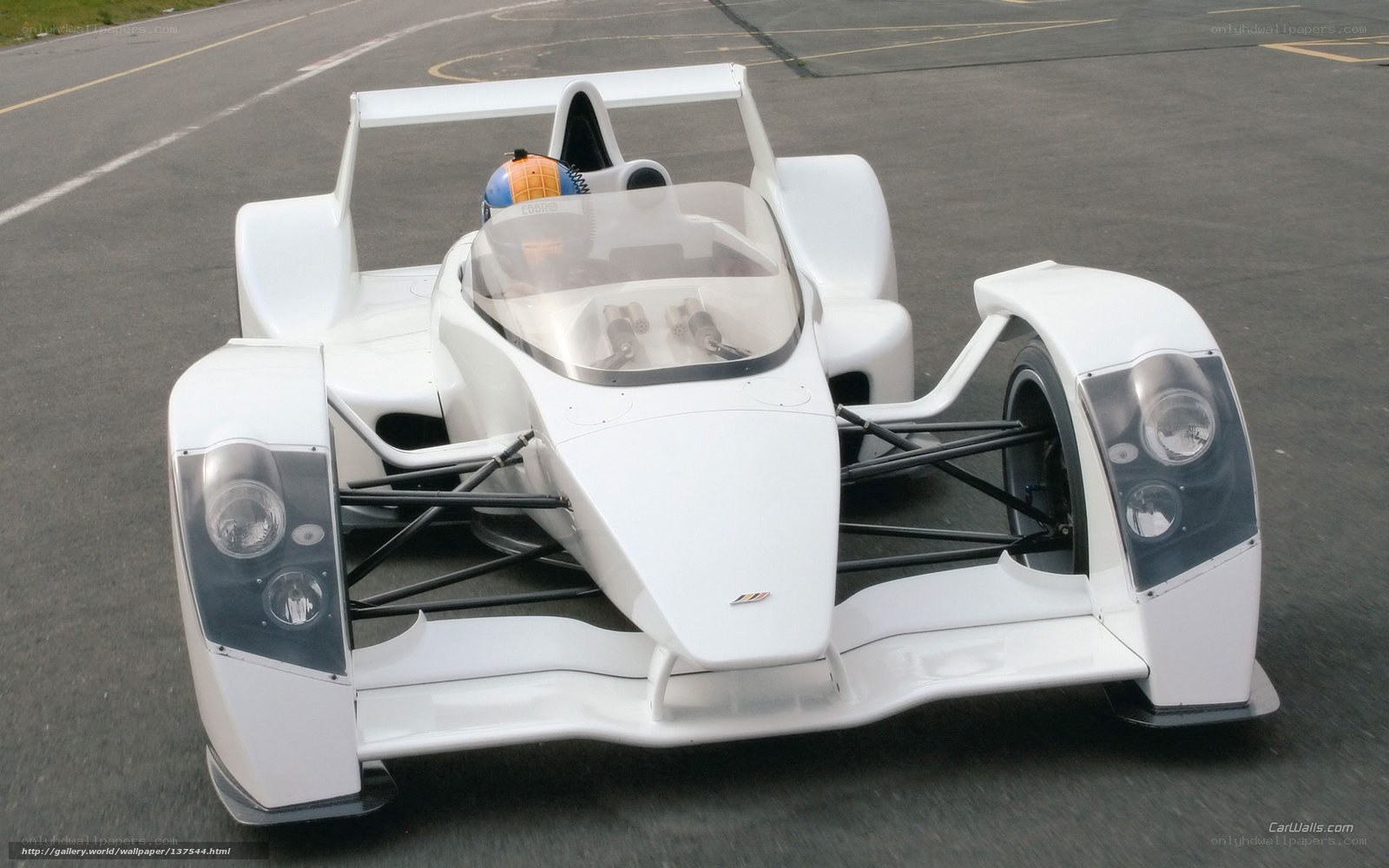 white race car on track