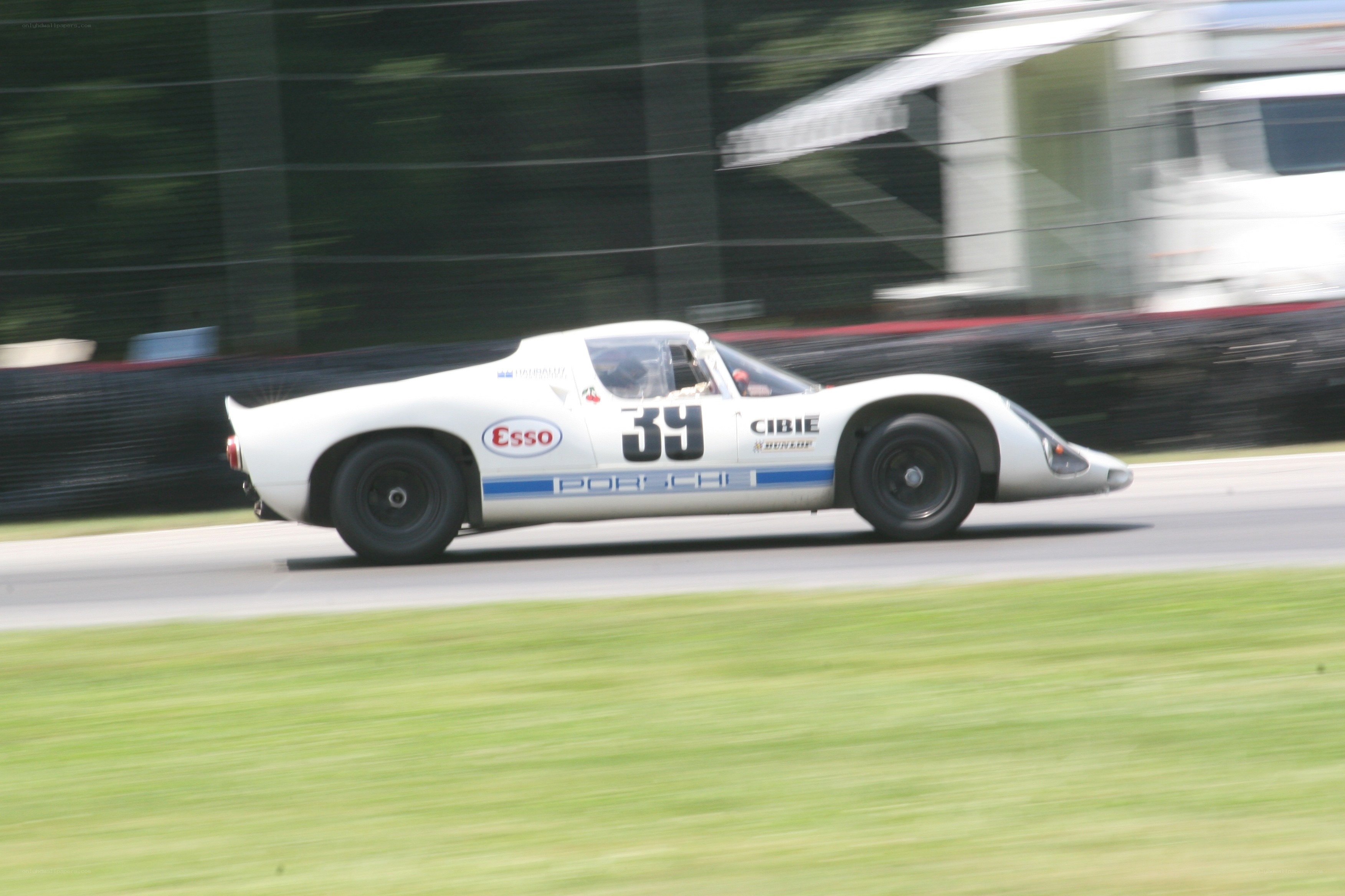 white race car on track