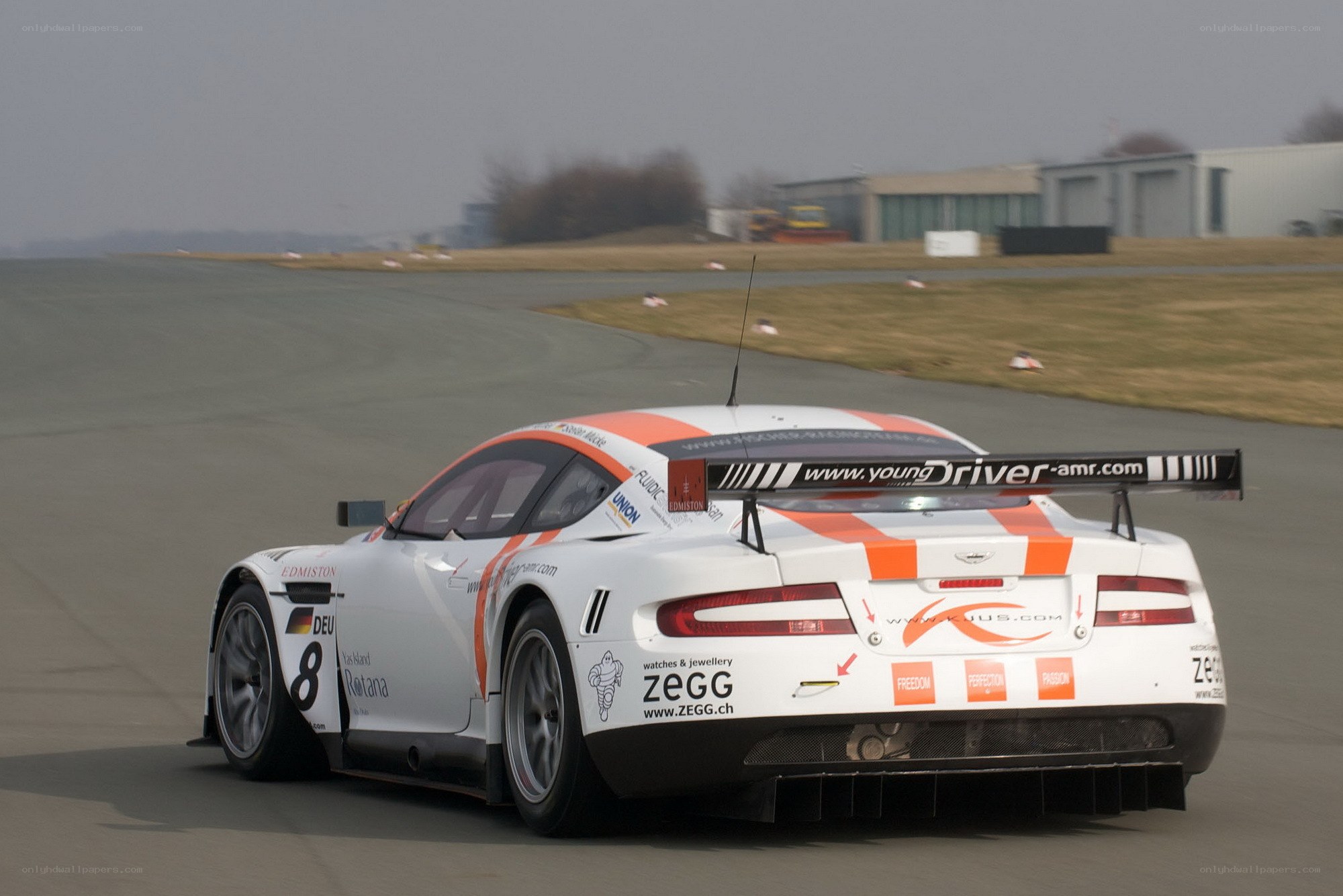 white race car on track