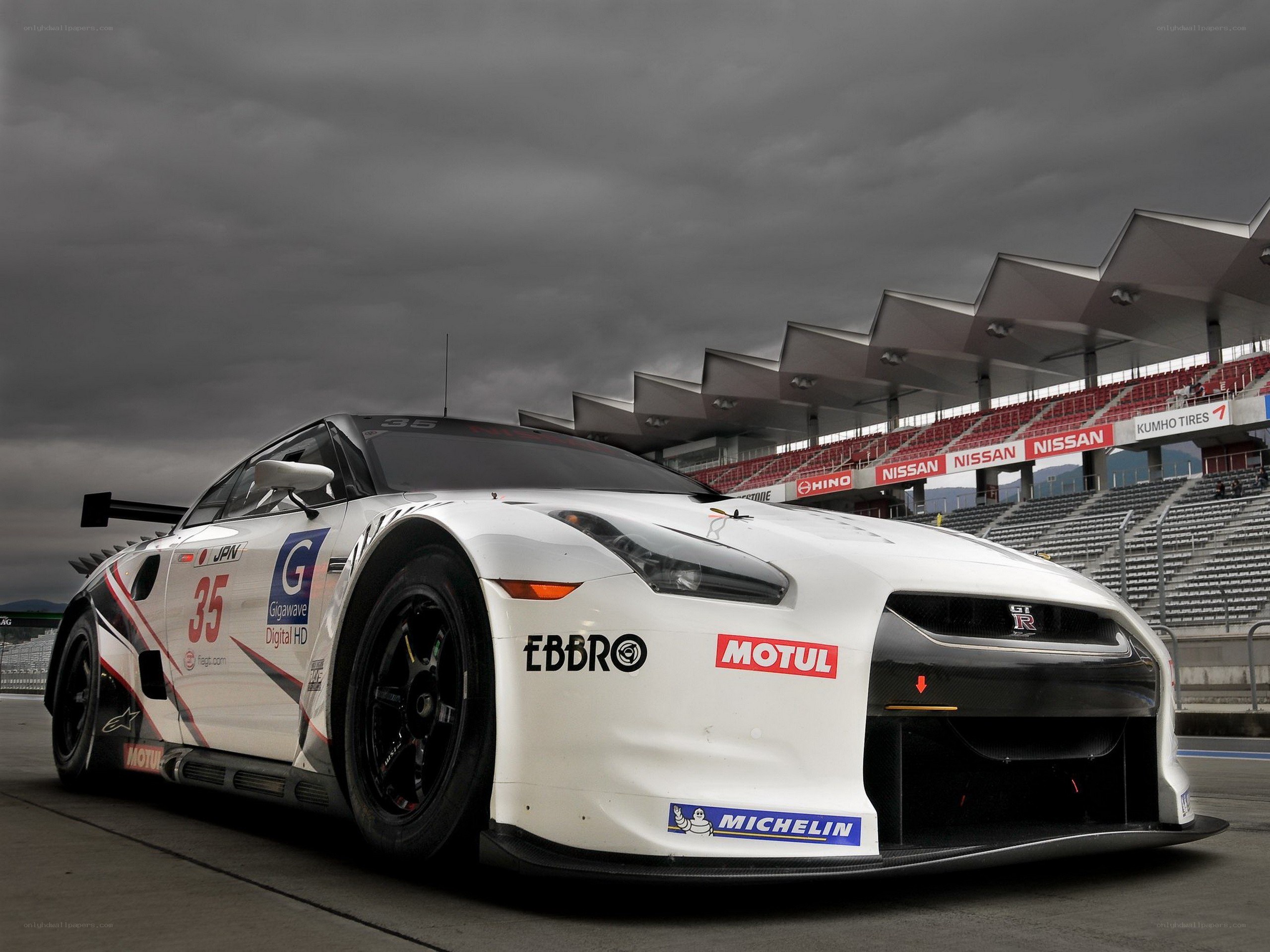 White race car on track
