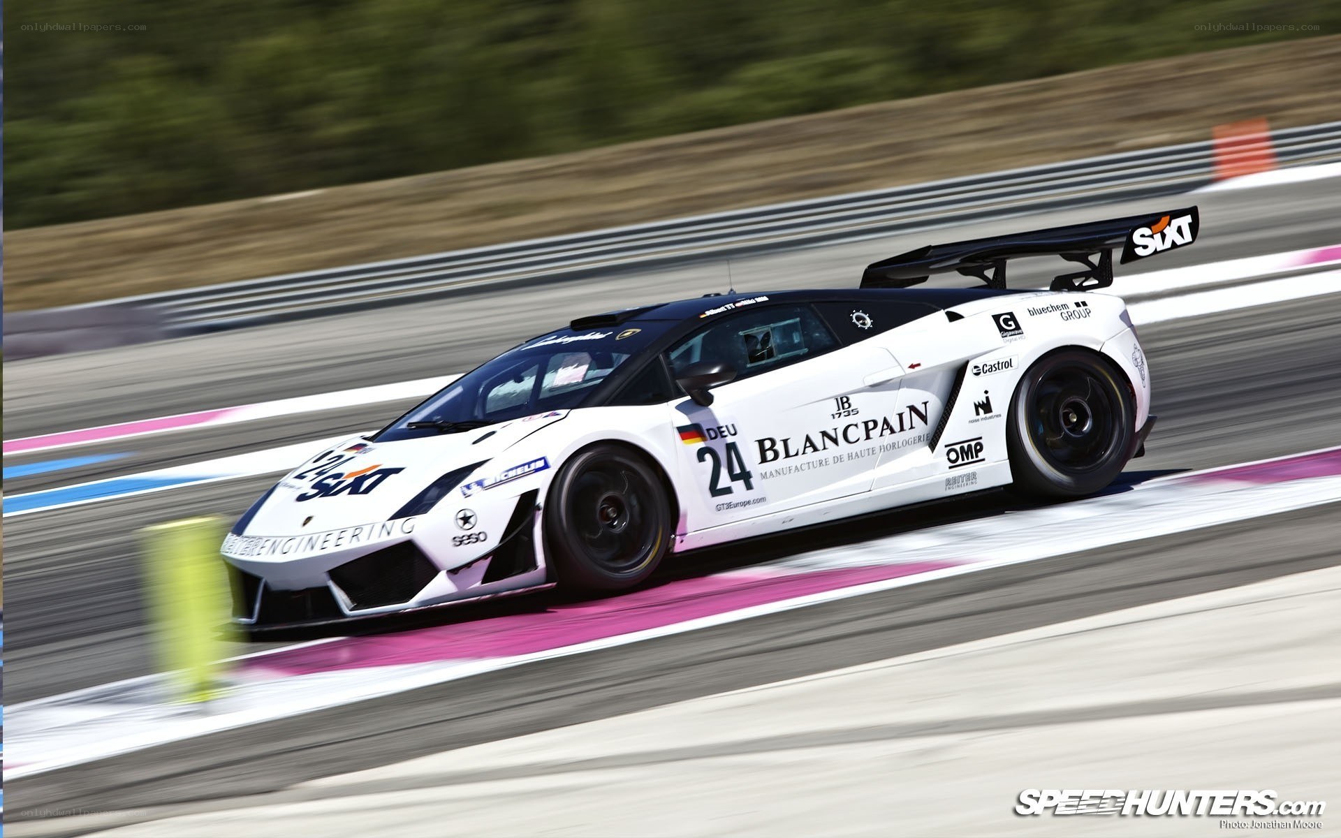 white race car on track