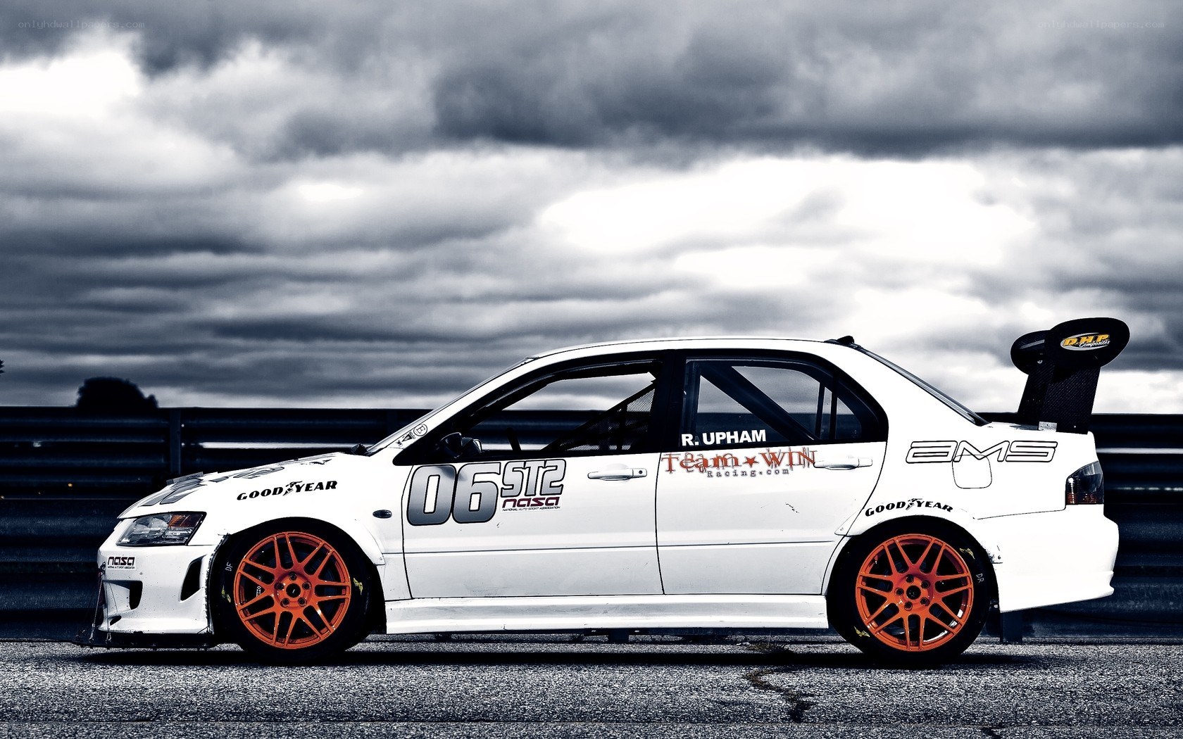 white race car on track