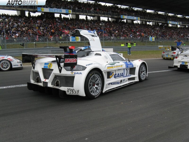 White Race Car on Track — Active, Afternoon, Photograph, Crowd