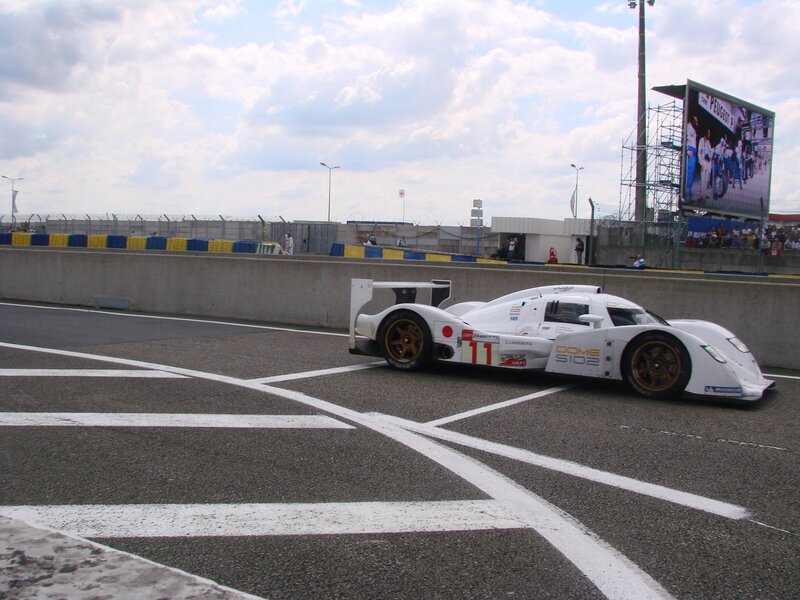 White Race Car on Track — Active, Afternoon, Photograph, Race Car