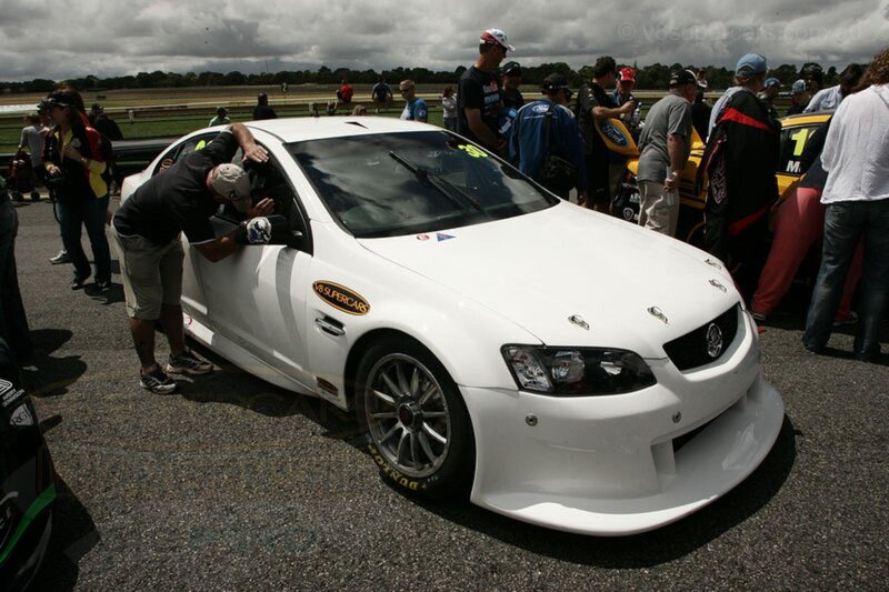 White Race Car on Track — Active