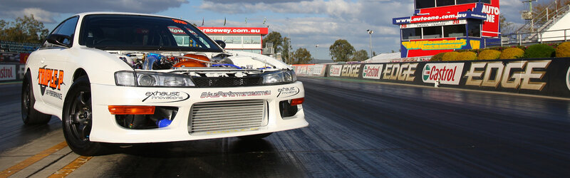 White Race Car on Track — Competitive, Afternoon, Photograph, Race Track