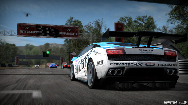 White Race Car on Track — Competitive, Afternoon