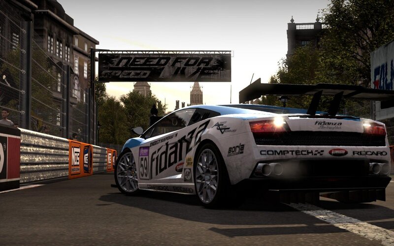 White Race Car on Track — Competitive