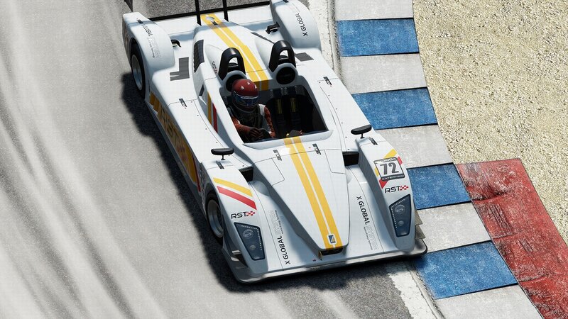 White Race Car on Track — Dynamic, Afternoon, 3d Render, Driver