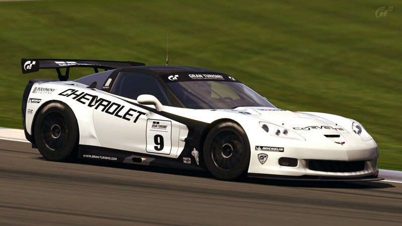 White Race Car on Track — Dynamic, Afternoon, 3d Render, Race Car, Grass