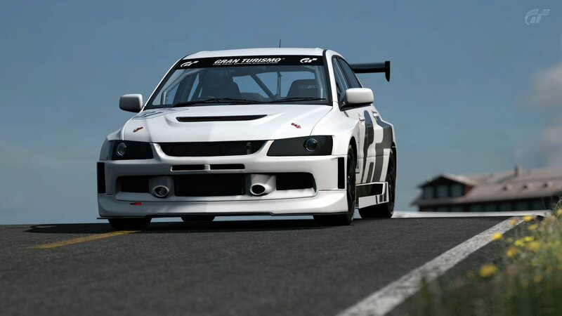 White Race Car on Track — Dynamic, Afternoon, 3d Render, Race Car, Tarmac Road