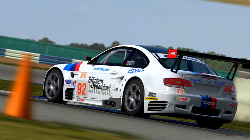 White Race Car on Track — Dynamic, Afternoon, Digital Art